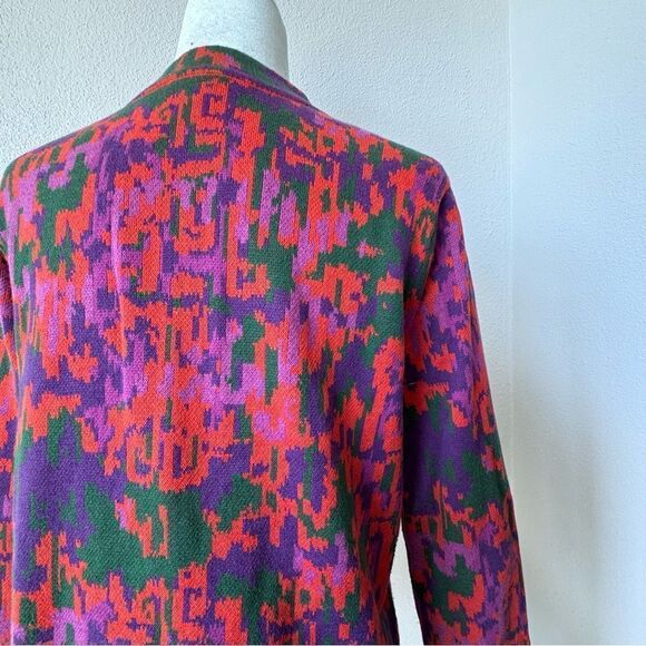 Isaac Mizrahi Live Art Deco Cardigan Sweater Knit Zip Up SZ M - Picture 6 of 16